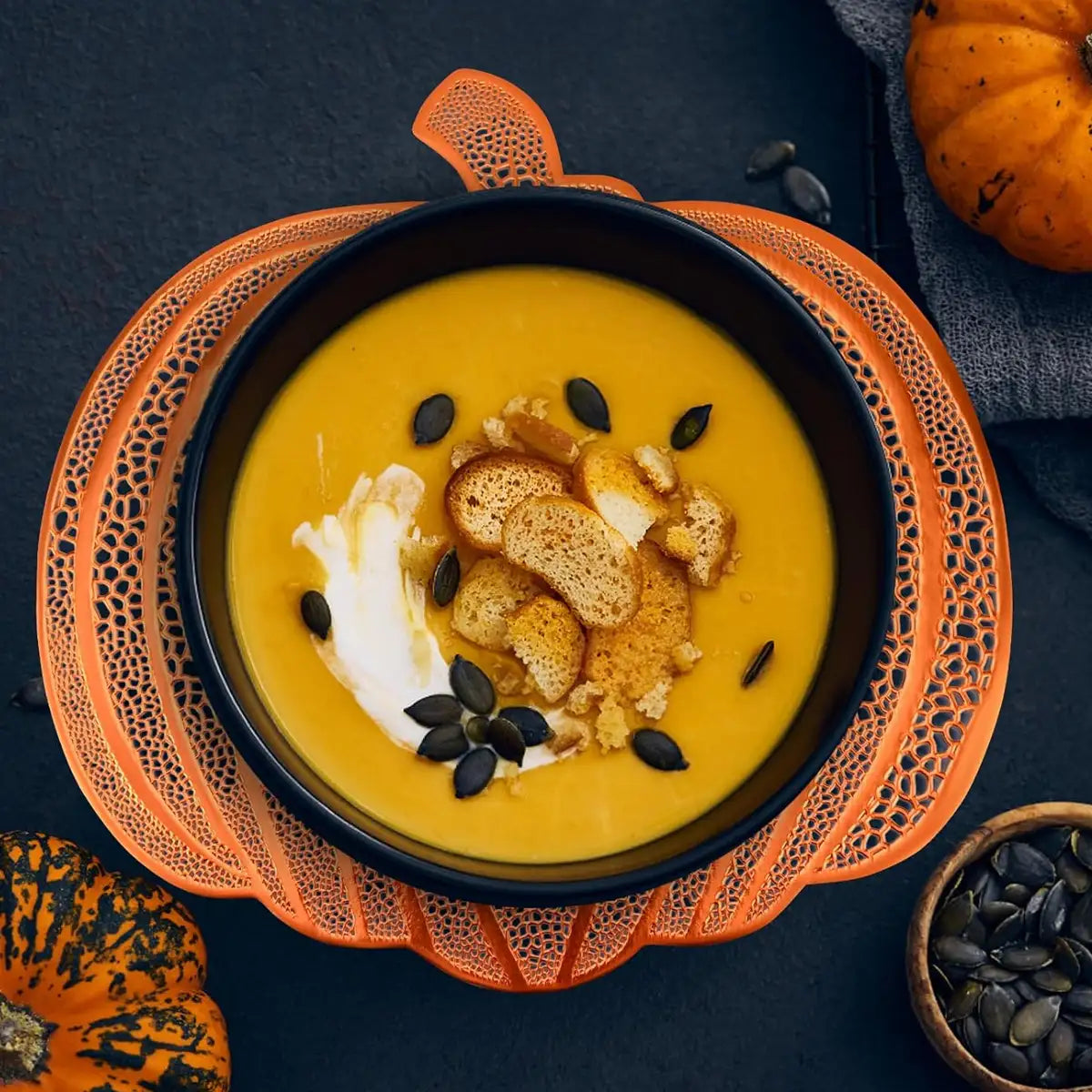 Calabaza, Mantel Individual, Color Naranja