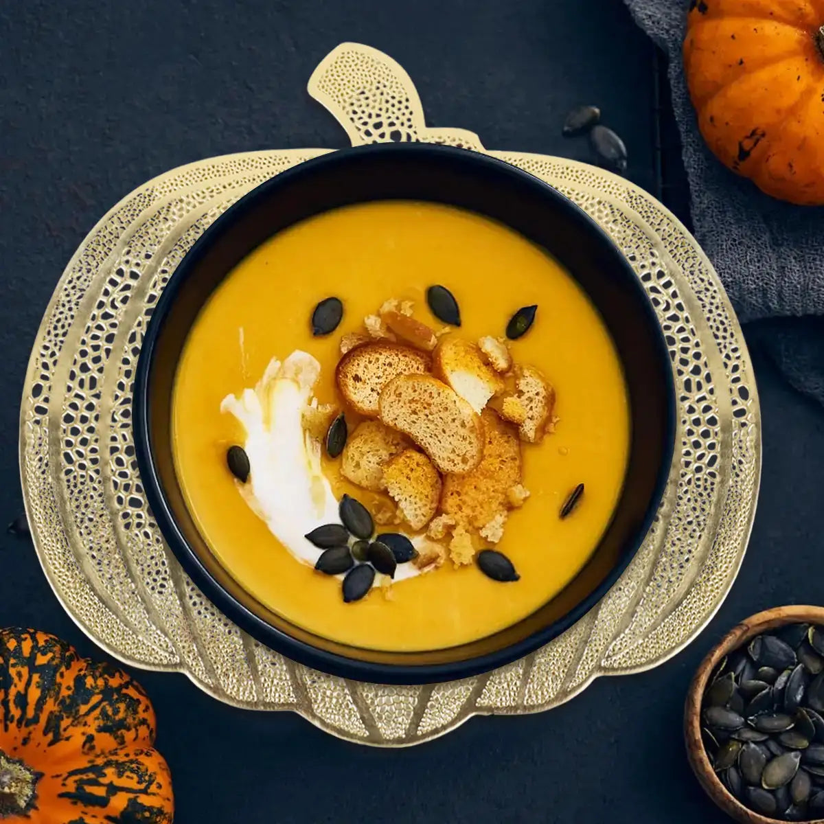 Calabaza, Mantel Individual, Color Dorado