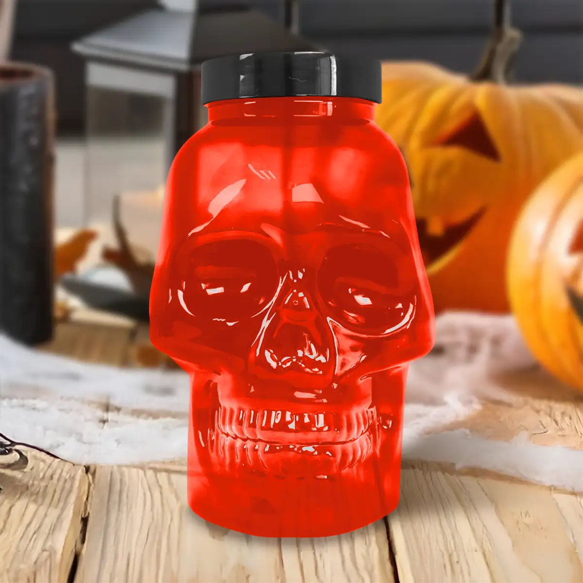 Calavera, Vaso de Plástico con Luz