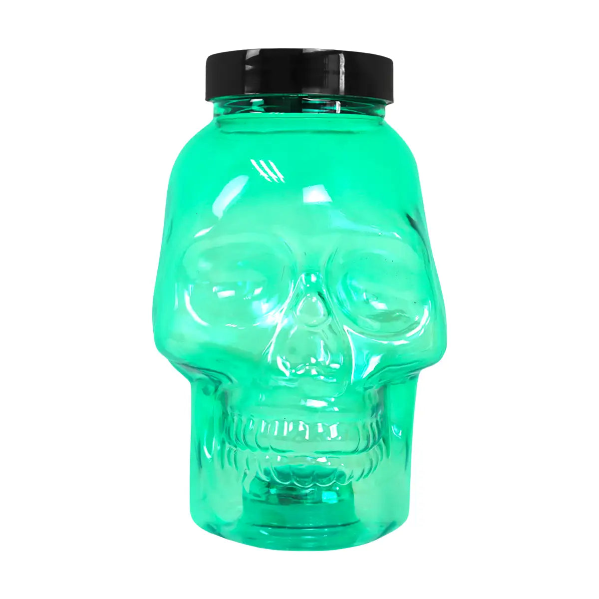 Calavera, Vaso de Plástico con Luz, Color Verde