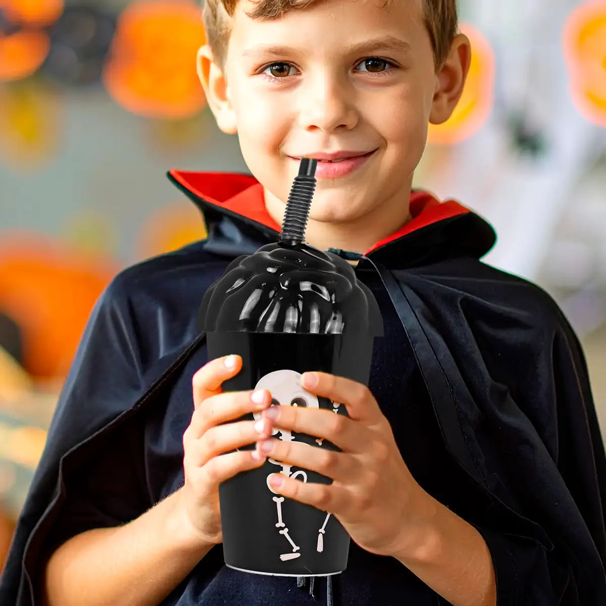 Esqueleto, Vaso con Popote, Halloween