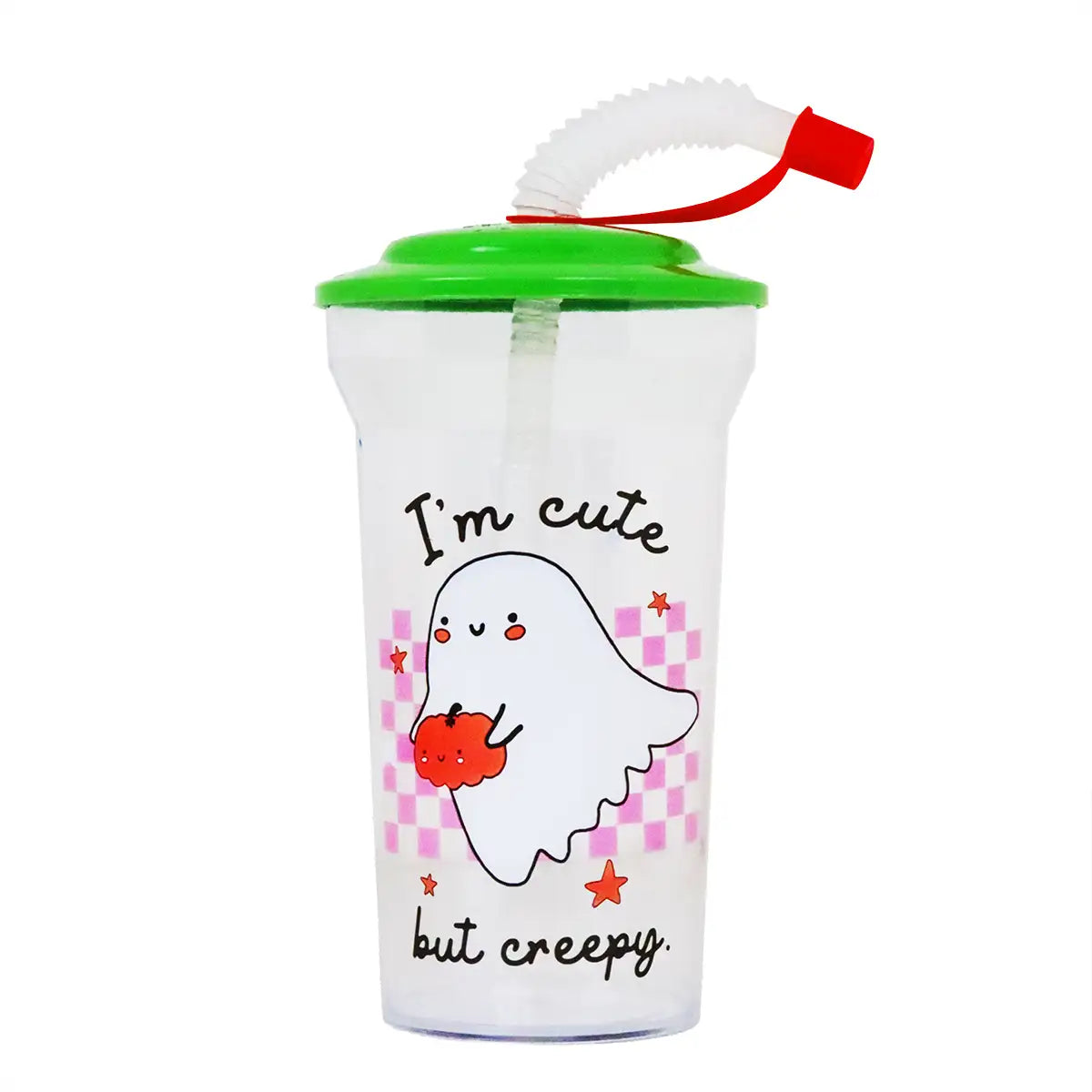 Vaso "I'm cute but creepy" con Popote