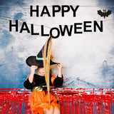 Happy Halloween, Banner Metálico para Decoración, Color Rojo
