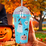 Halloween, Vaso de Plástico con Tapa y Popote