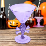 Copa de Martini con Diseño de Calavera, Halloween, Color Morado