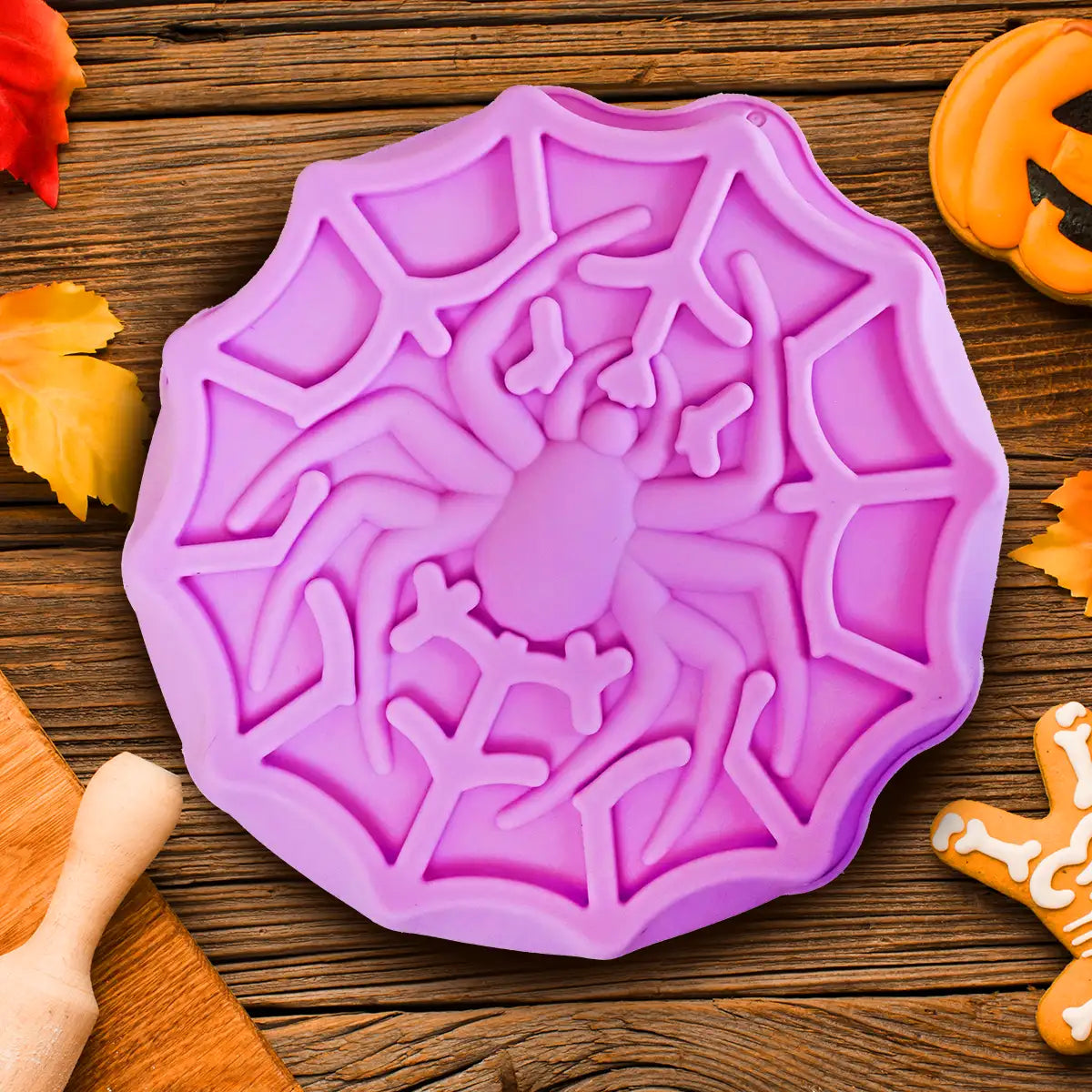 Telaraña, Molde de Silicón, Halloween, Color Morado