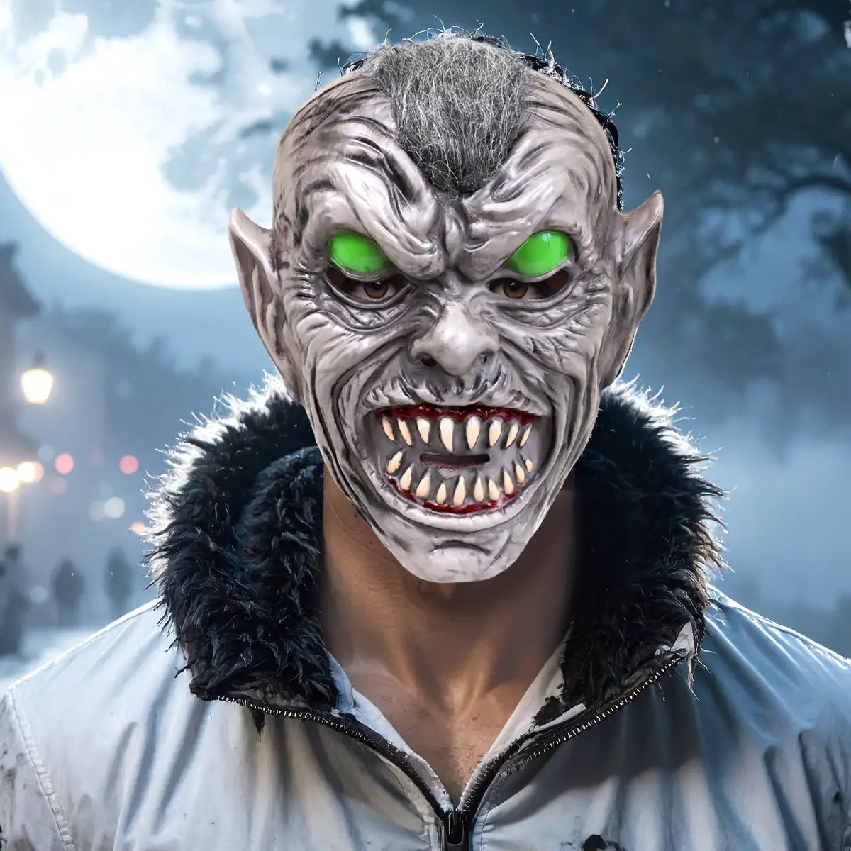 Máscara Vampiro, Color Gris, Disfraz de Halloween
