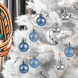 Kit de Esferas Navideñas, 9 pzas, Color Azul