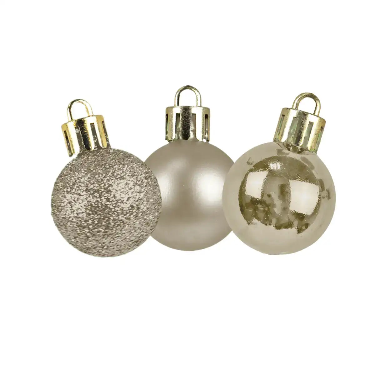 Kit de Esferas Navideñas, 12 pzas, Color Champagne