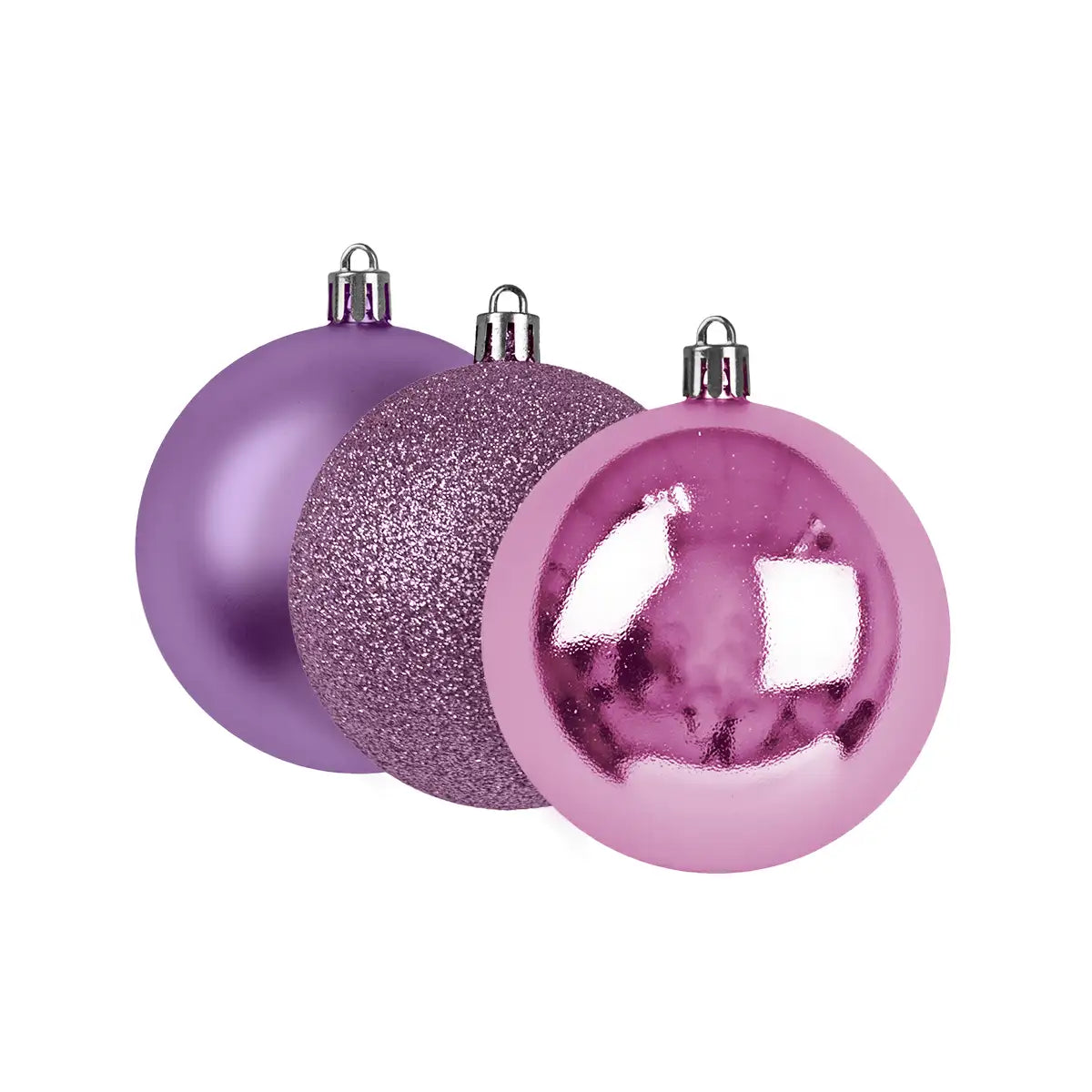 Kit de 3 Esferas Navideñas, Color Morado