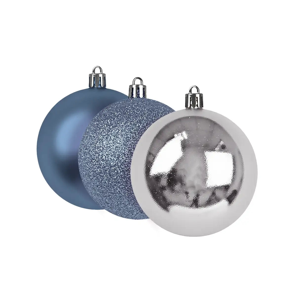 Kit de 3 Esferas Navideñas, Color Azul