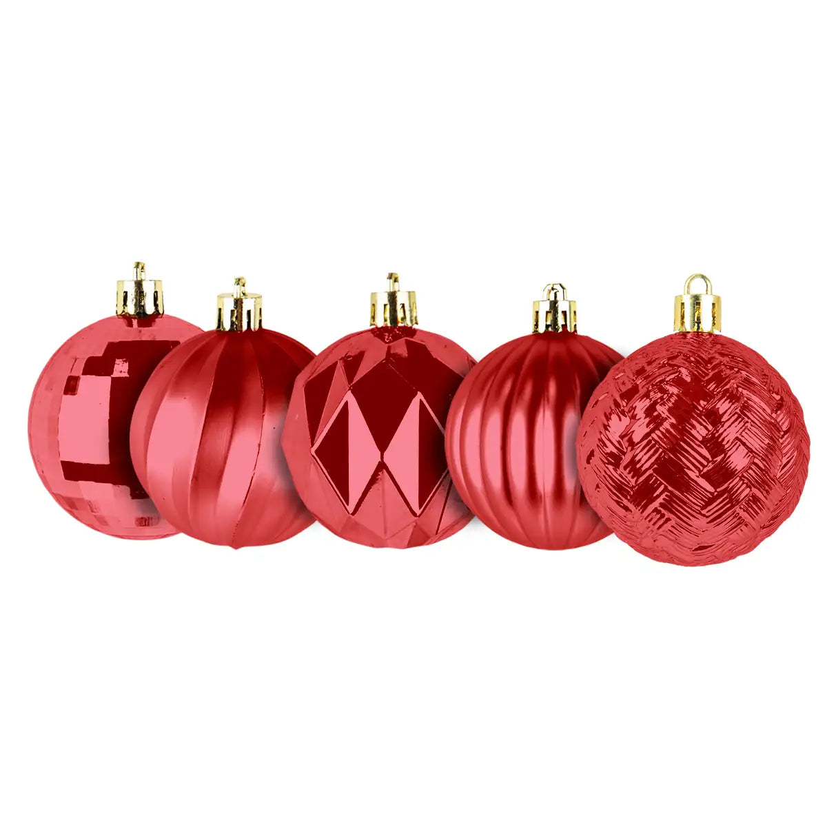 Kit de 30 Esferas Navideñas, Color Rojo