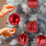 Kit de 30 Esferas Navideñas, Color Rojo