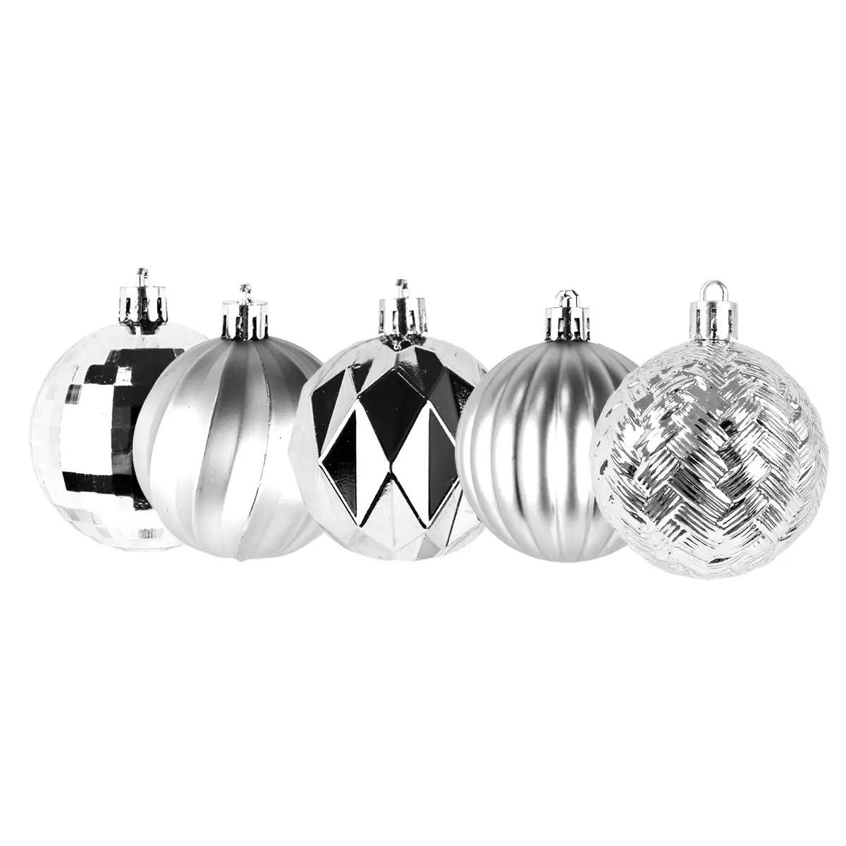 Kit de 30 Esferas Navideñas, Color Plata