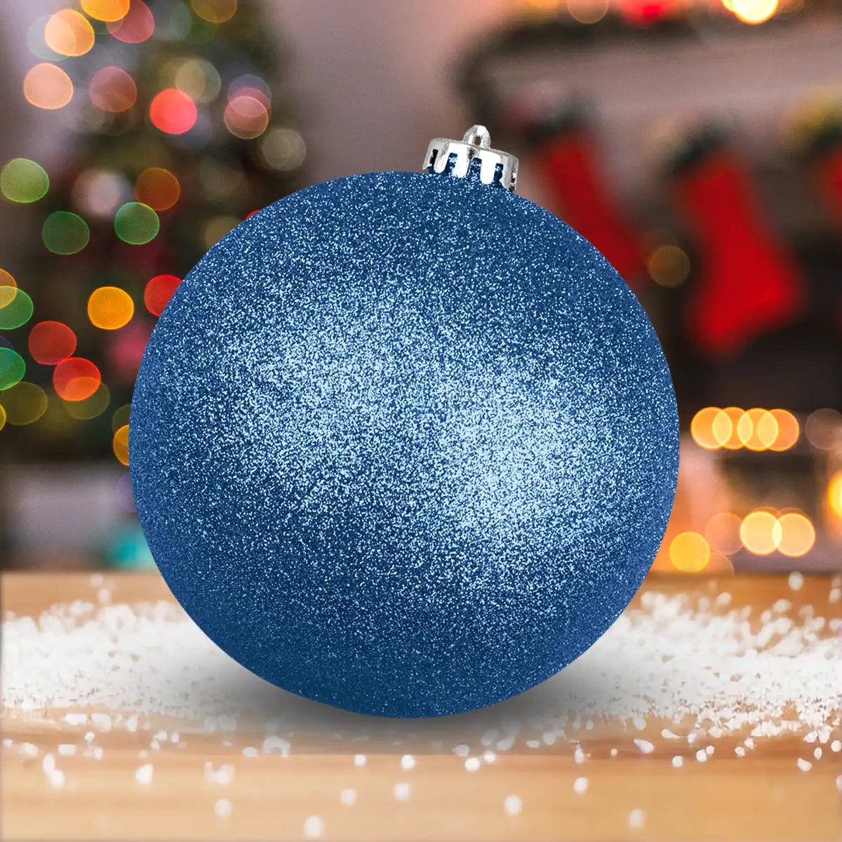 Esfera Jumbo Navideña, Glitter, Color Azul