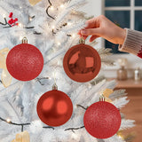 Kit de Esferas Navideñas, 4 pzas, Color Rojo