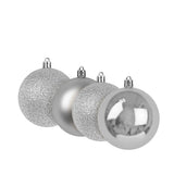 Kit de Esferas Navideñas, 4 pzas, Color Plata