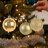 Kit de 30 Esferas Navideñas, Color Dorado