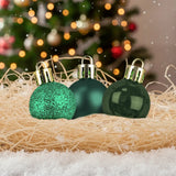 Kit de Esferas Navideñas, 12 pzas, Color Verde