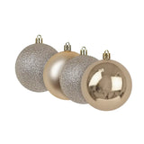 Kit de Esferas Navideñas, 4 pzas, Color Champagne