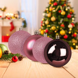 Kit de Esferas Navideñas, 4 pzas, Color Vino