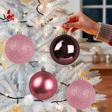 Kit de Esferas Navideñas, 4 pzas, Color Vino
