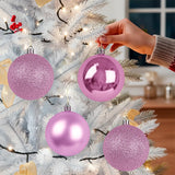 Kit de Esferas Navideñas, 4 pzas, Color Morado