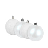 Kit de Esferas Navideñas, 4 pzas, Color Blanco