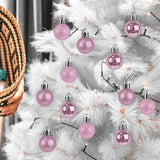 Kit de 12 Esferas Navideñas, Color Rosa Claro