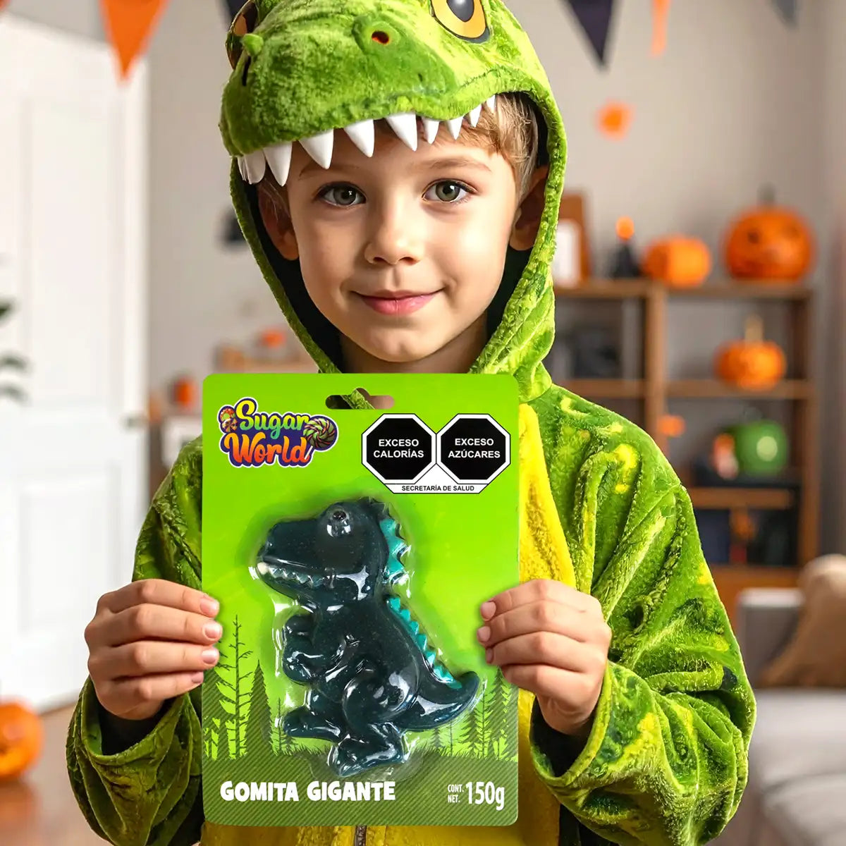 Dinosaurio, Gomita Gigante, Color Azul, Halloween