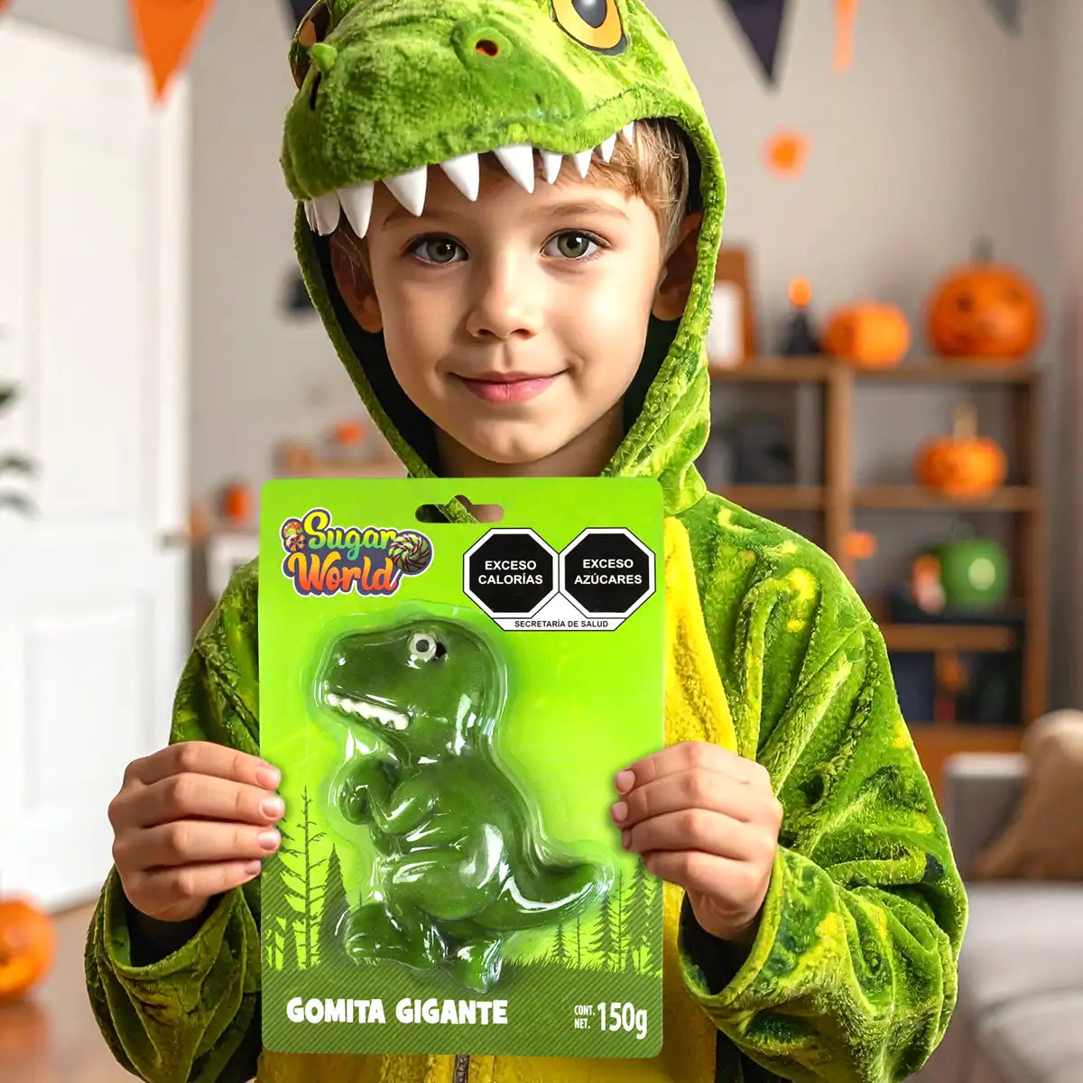 Dinosaurio, Gomita Gigante, Color Verde, Halloween