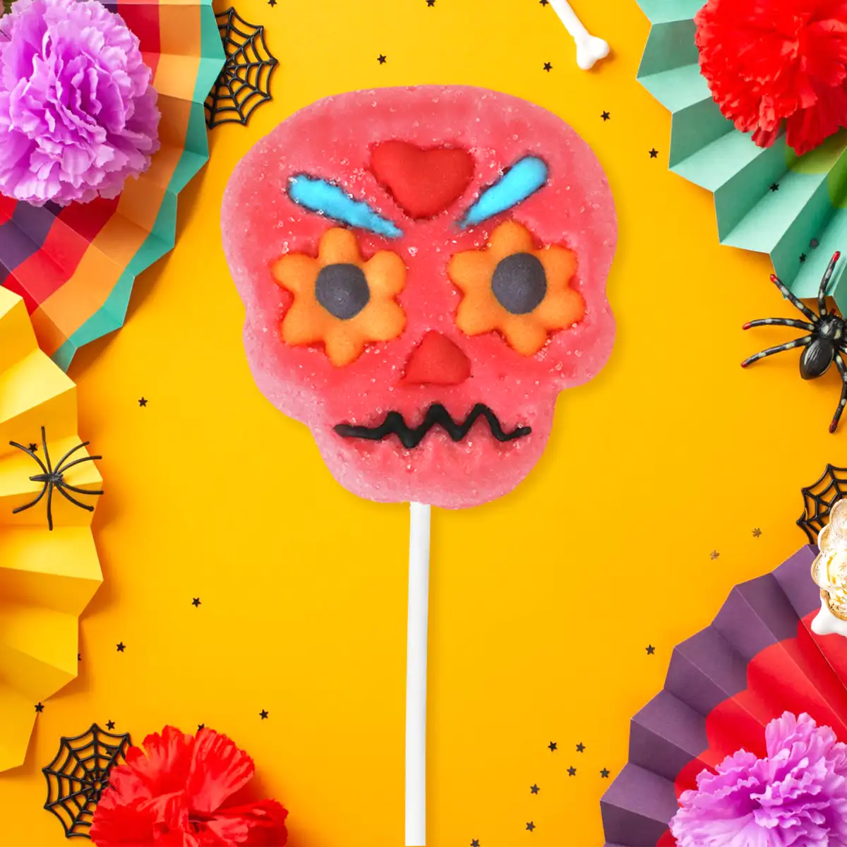 Calavera, Paleta de Bombón, Color Rosa, Halloween, 40 gr