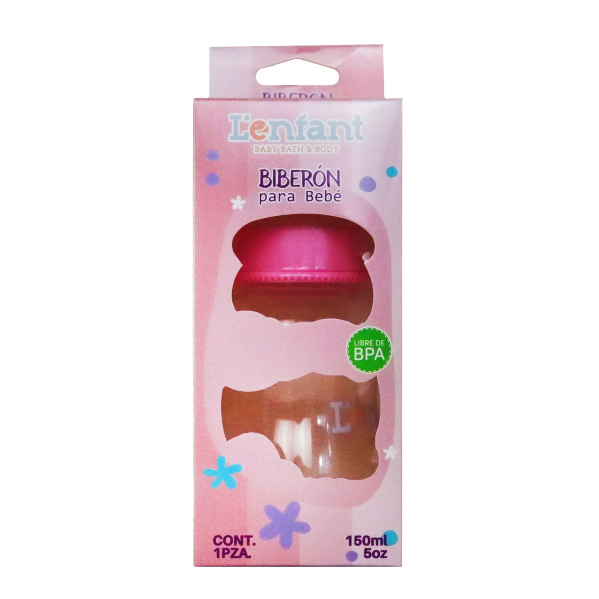 Biberón L'enfant, Color Rosa, 150 ml