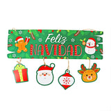 Letrero Colgante "Feliz Navidad" para Puerta, Color Verde