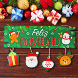 Letrero Colgante "Feliz Navidad" para Puerta, Color Verde