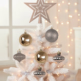 Kit Navideño de Esferas y Estrella, 18 pzas, Color Champagne