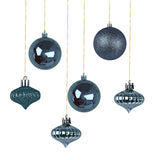 Kit Navideño de Esferas y Estrella, 18 pzas, Color Azul
