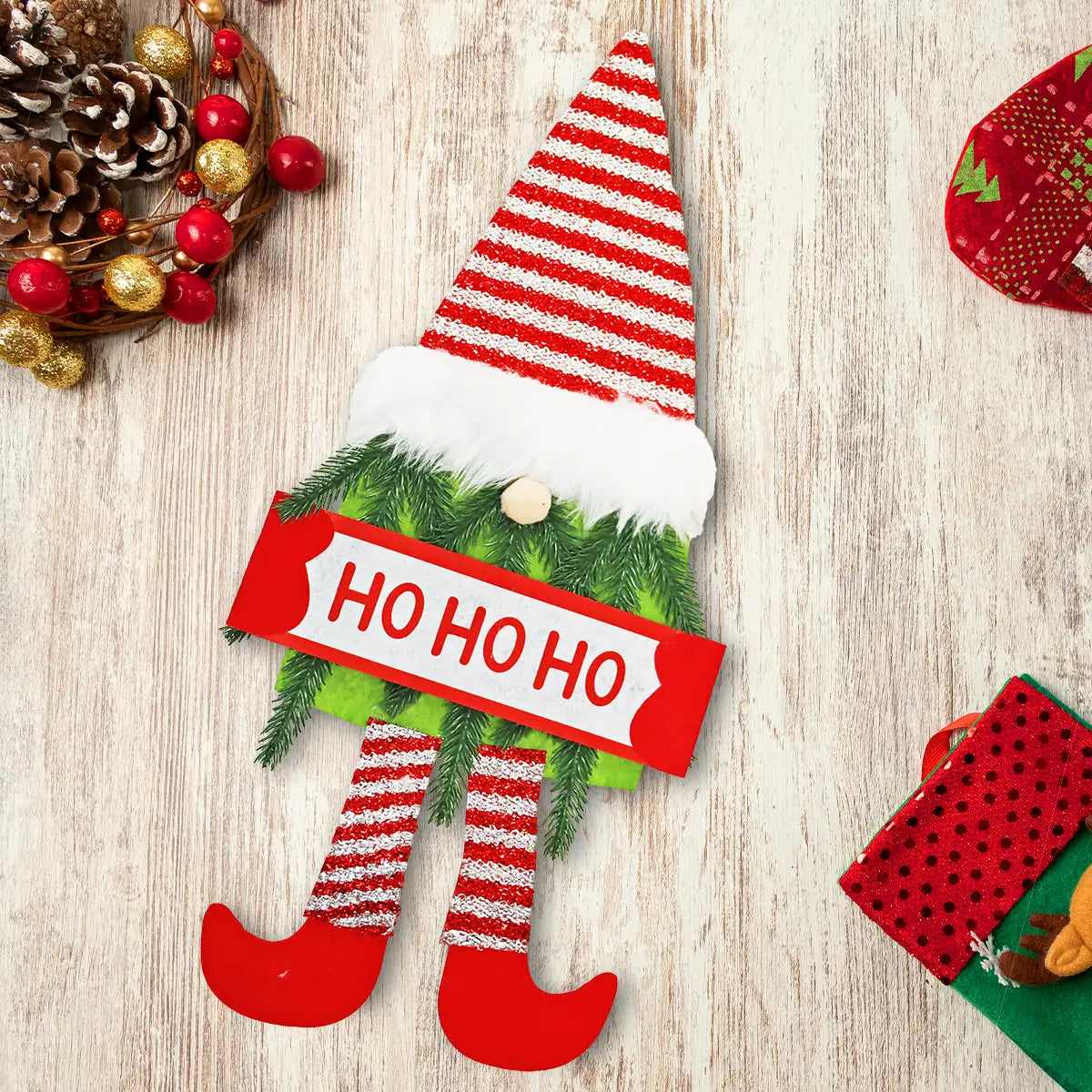 Gnomo, Decoración de Fieltro "HO HO HO"