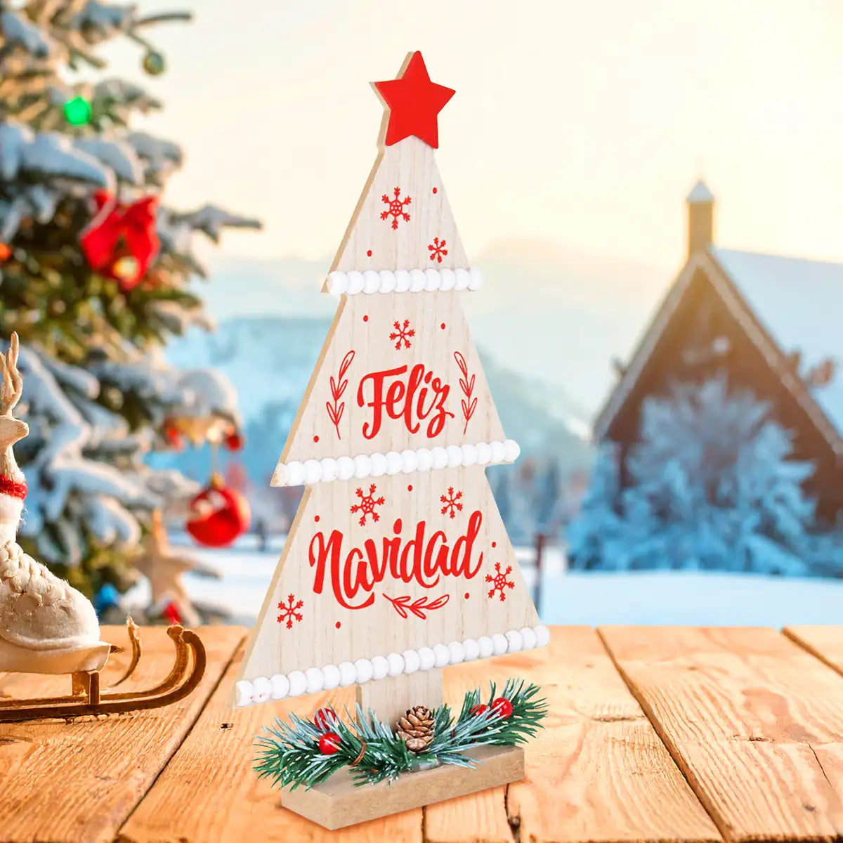 Árbol Navideño para Decoración "Feliz Navidad" MDF