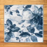 Tapete Cuadrado, Flor, Color Azul