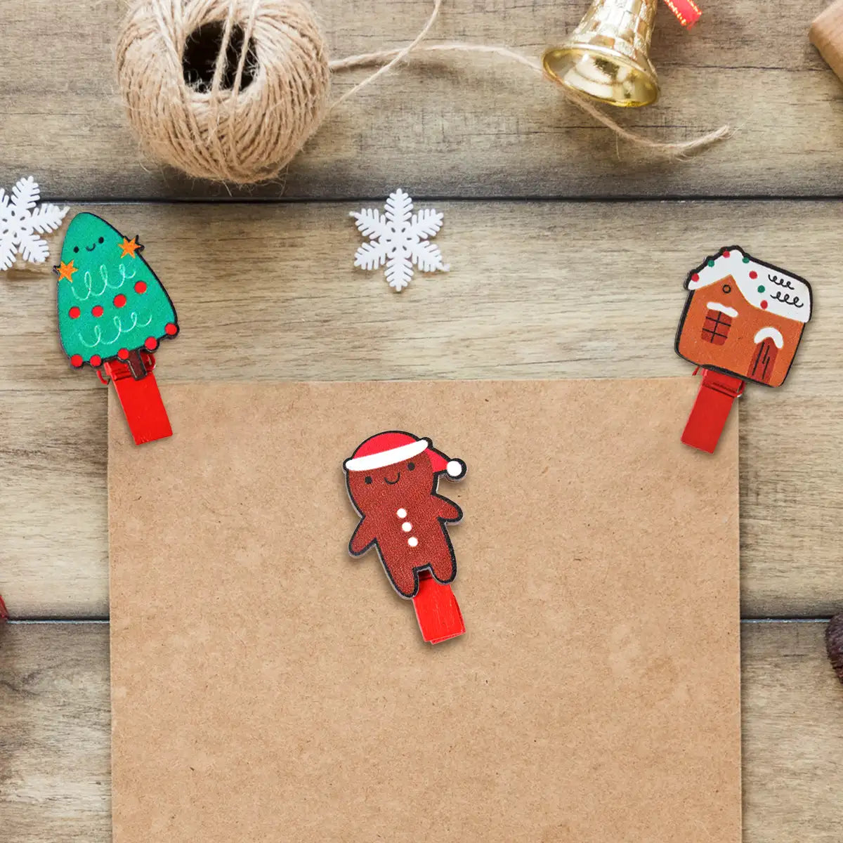 Set de 6 Clips, Personajes Navideños