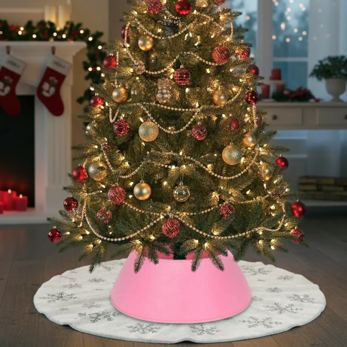 Pie de Árbol Navideño, Color Rosa
