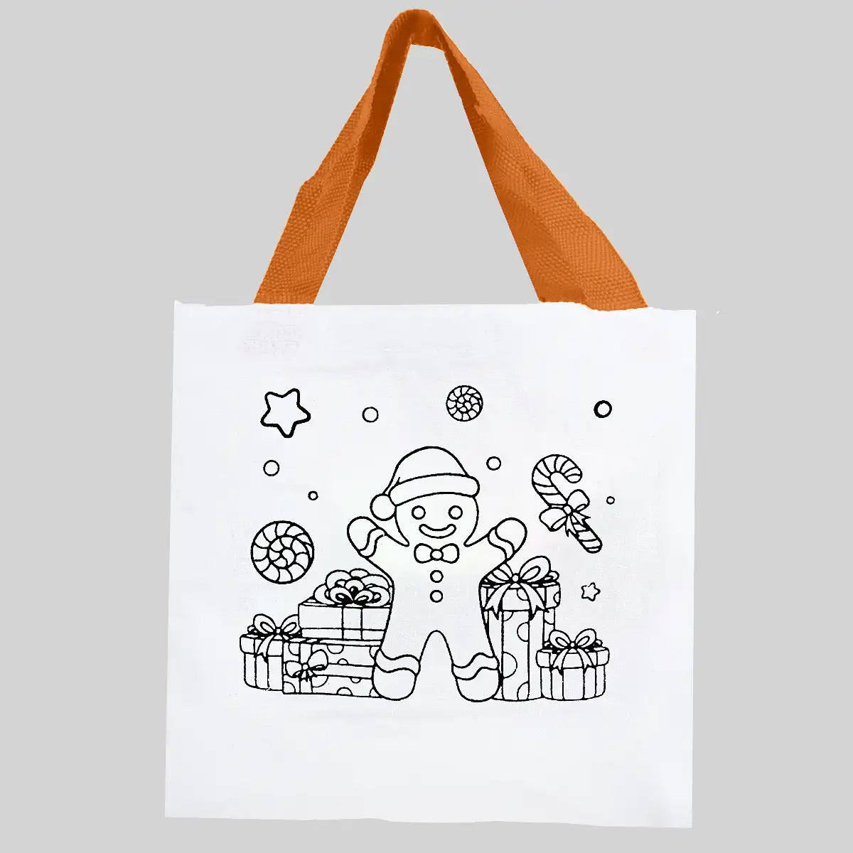Bolsa de Tela Navideña con Plumones para Pintar, Galleta Jengibre