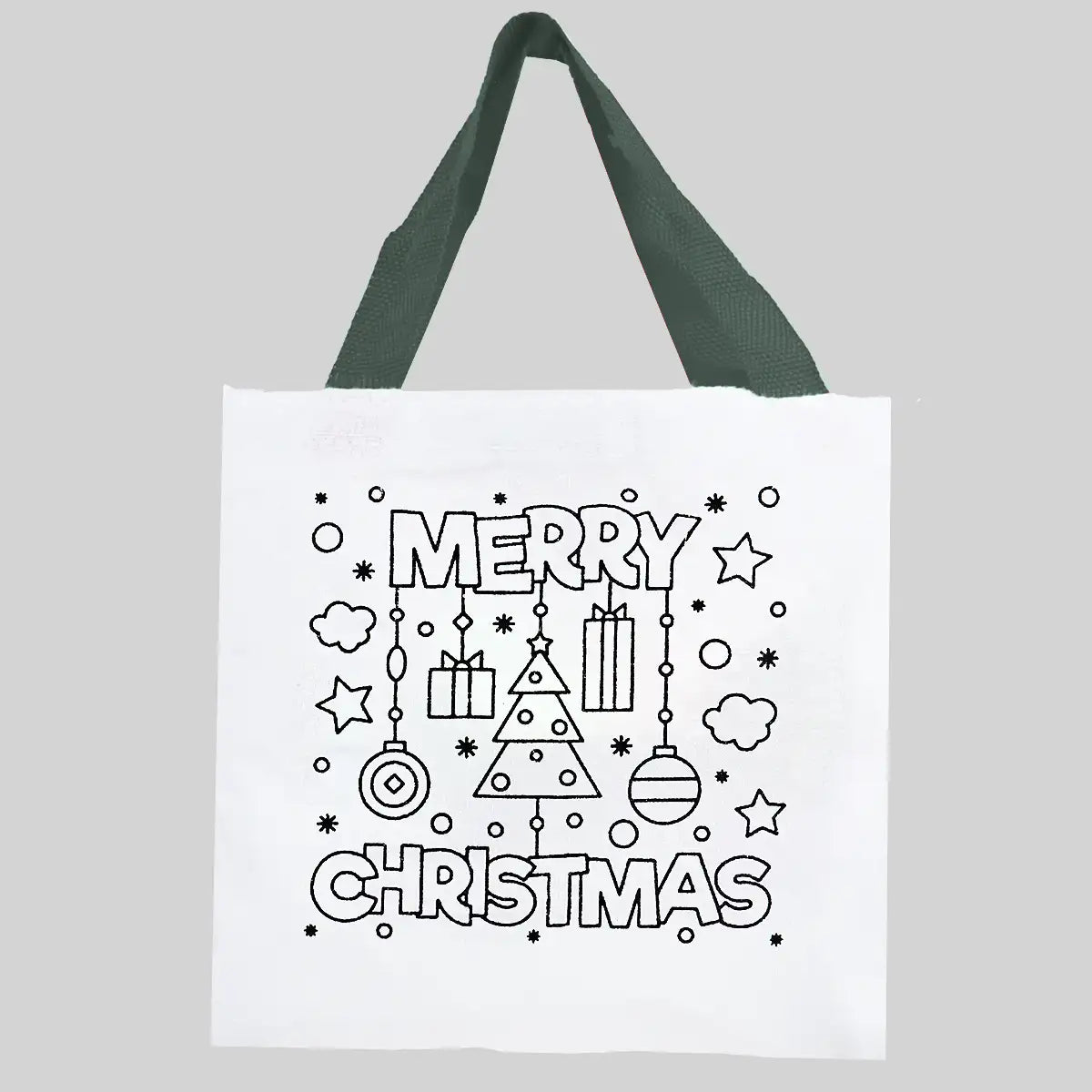 Bolsa de Tela Navideña con Plumones para Pintar, "Merry Christmas"