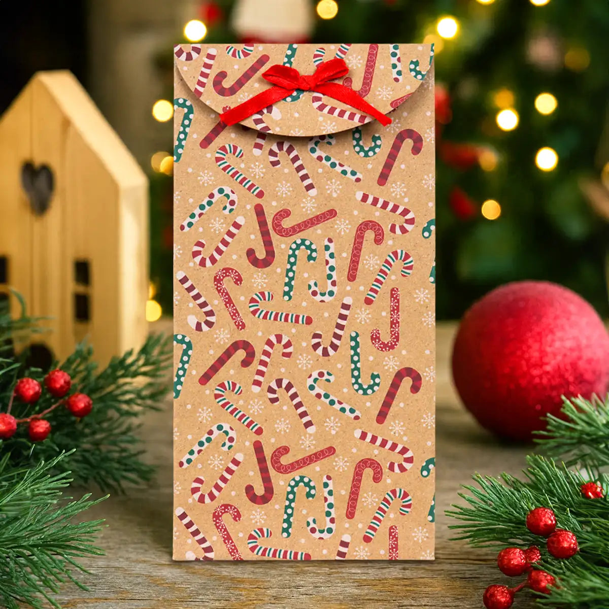 Bolsas con Diseño Navideño, Papel Kraft