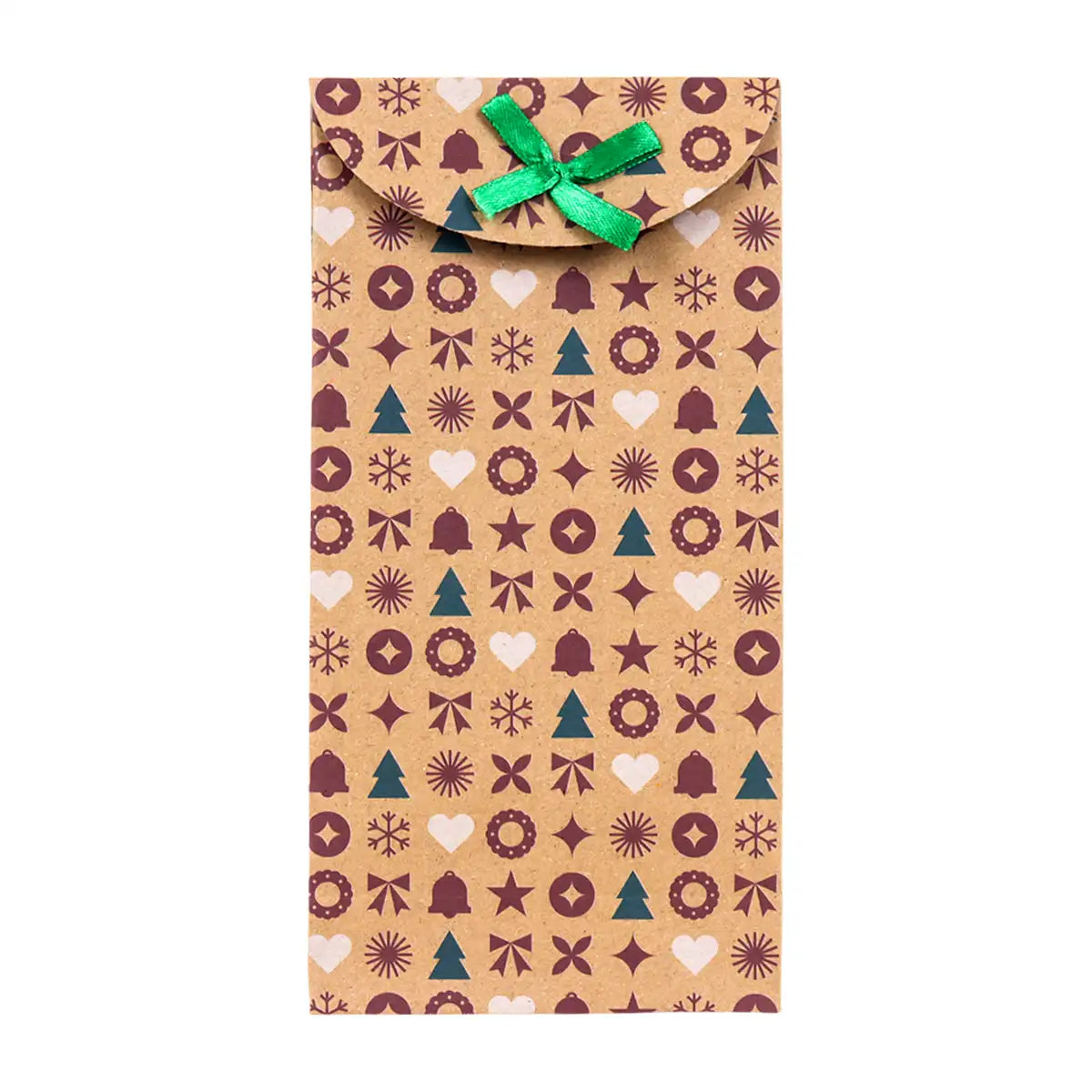 Bolsas con Diseño Navideño, Papel Kraft, Diseño Pino