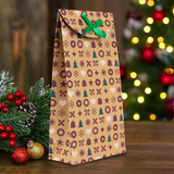 Bolsas con Diseño Navideño, Papel Kraft, Diseño Pino