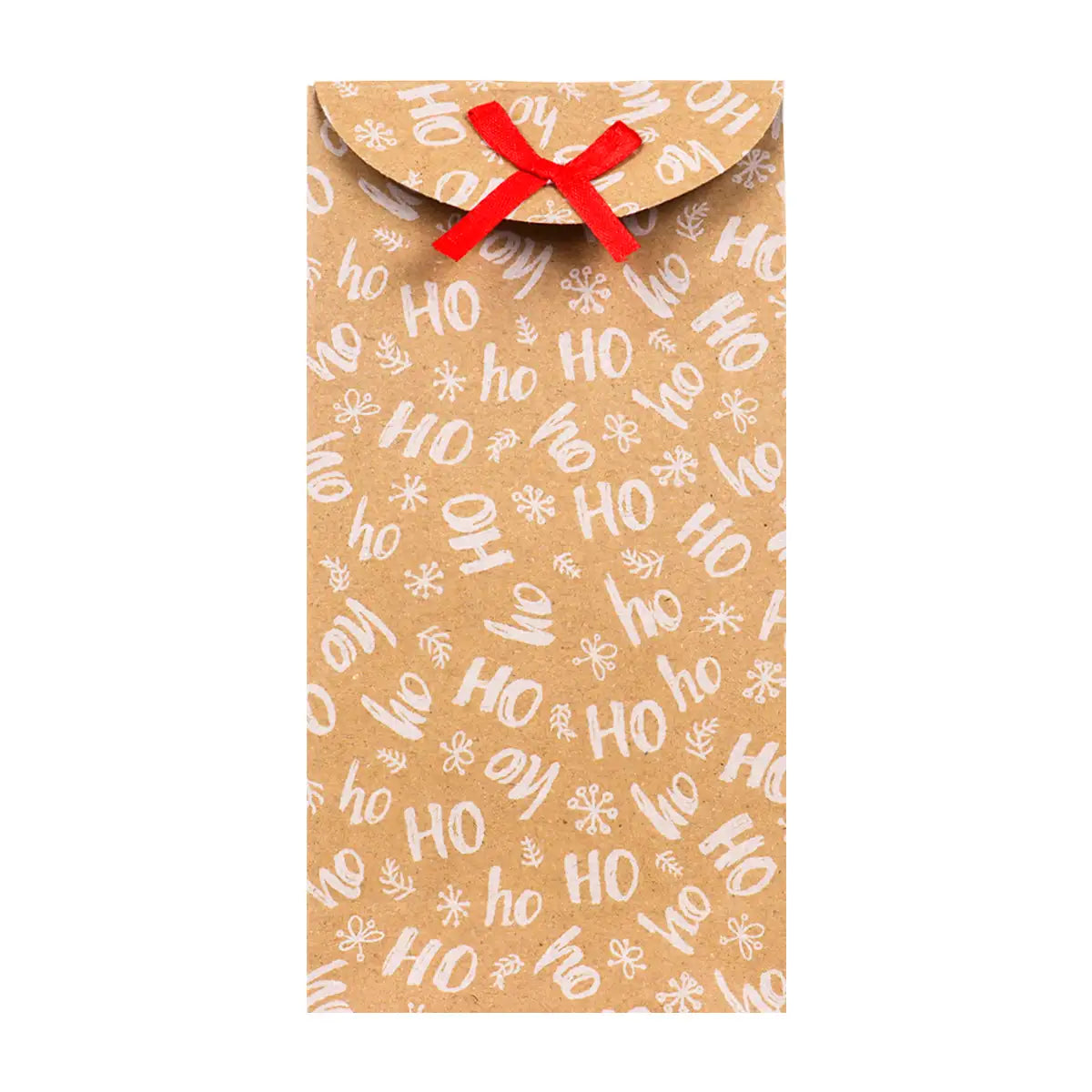 Bolsas con Diseño Navideño, Papel Kraft, Diseño HOHOHO