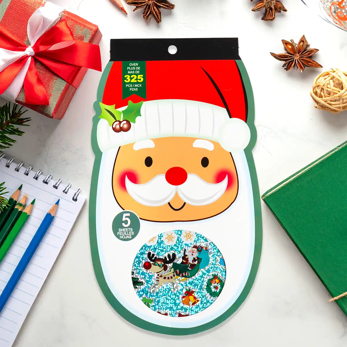 Libro de Stickers Navideños, Santa Claus