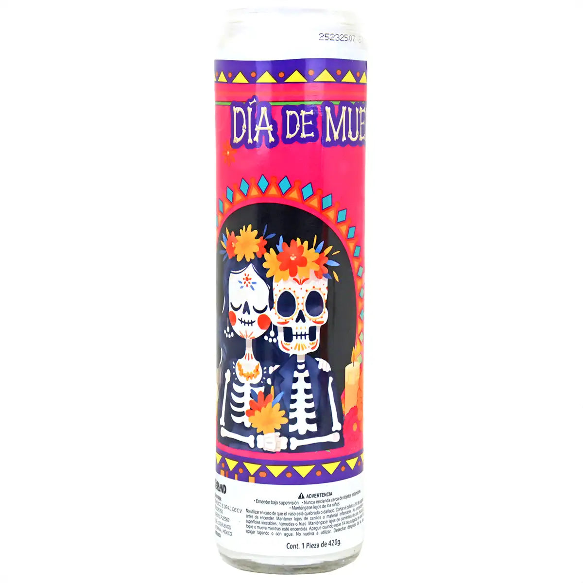 Veladora, Día de Muertos, 20 cm
